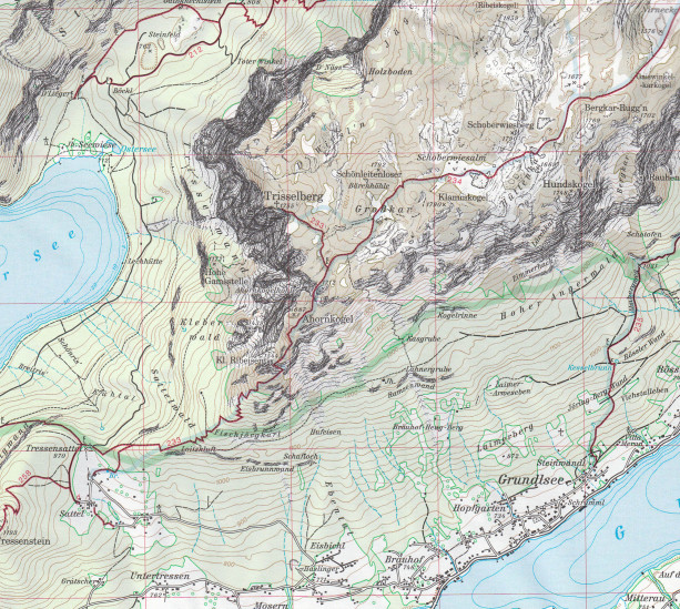 detail Totes Gebirge Západ 1:25 000, turistická mapa letní a zimní, Alpenverein #15/1
