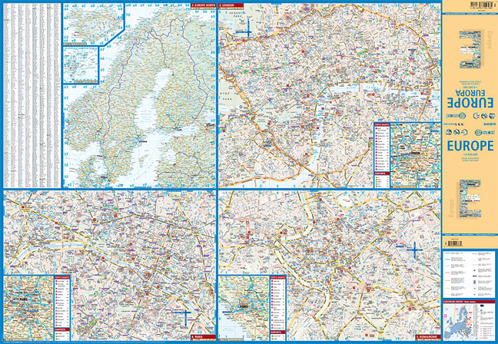 detail Evropa (Europe) 1:4m mapa Borch