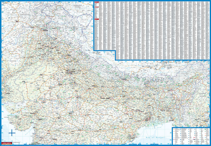 detail Indie sever (India North) 1:3m mapa Borch