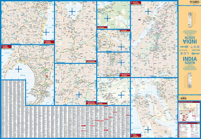 detail Indie jih (India South) 1:3m mapa Borch
