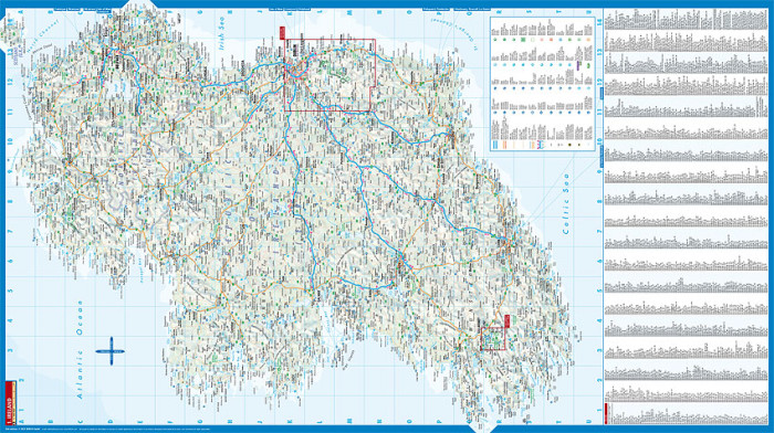 detail Irsko (Ireland) 1:700t. mapa Borch