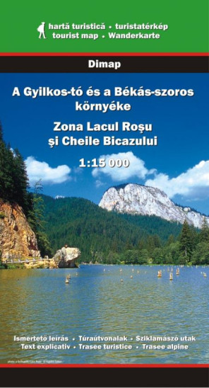 detail Zona Lacul Rosu – Jezero Rosu a okolí 1:15t turistická mapa DIMAP