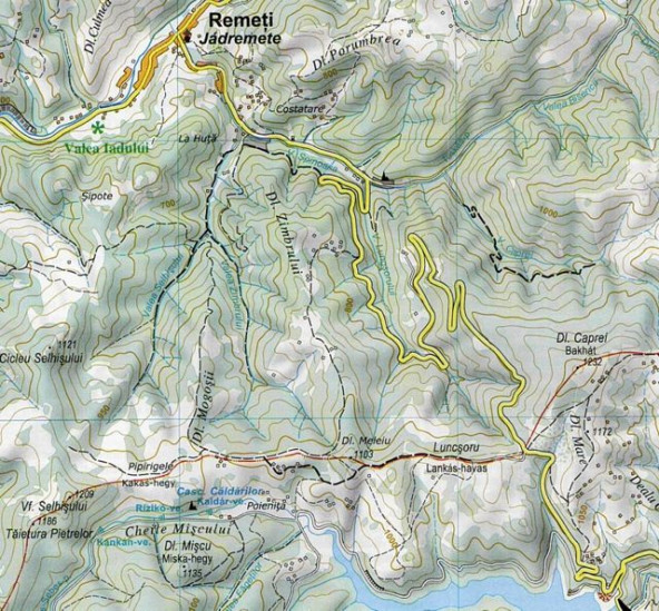detail Muntii Vladeasa 1:50t turistická mapa DIMAP