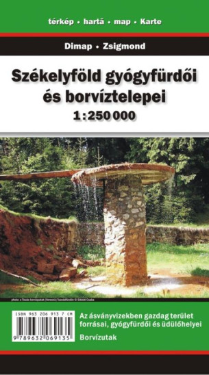 detail Map of Mineral Waters in ´Szekely Land´ 1:200t turistická mapa DIMAP