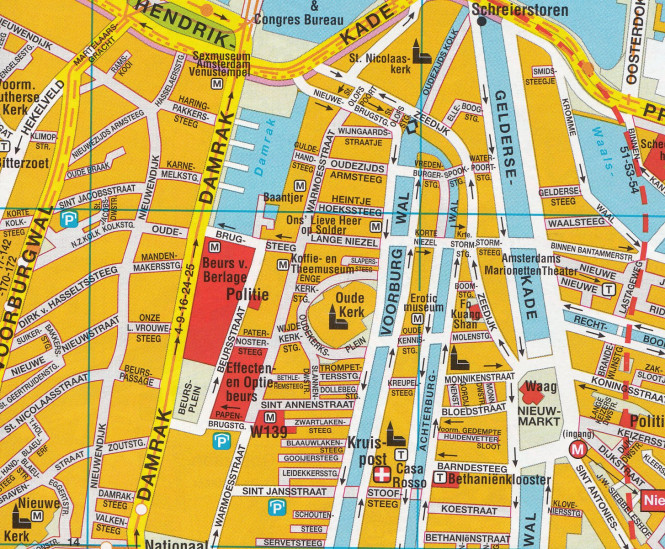 detail Amsterodam (Amsterdam) 1:13,5t plán města CITOPLAN