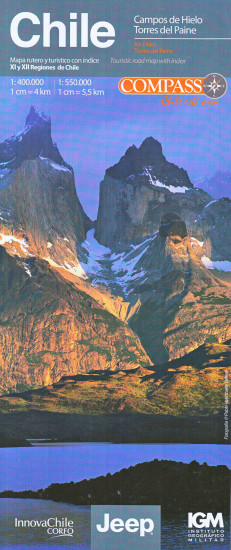 detail Chile #8, Campos de Hielo, Torres del Paine 1:400.000 cestovní mapa COMPASS