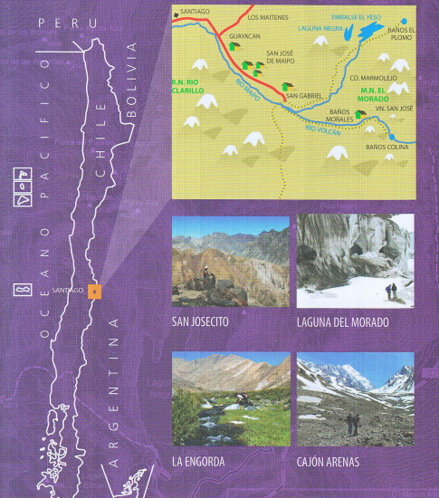 detail Chile - Cajón del Maipo 1:50t/100t turistická mapa COMPASS
