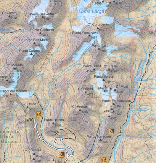 detail Chile - Cajón del Maipo 1:50t/100t turistická mapa COMPASS