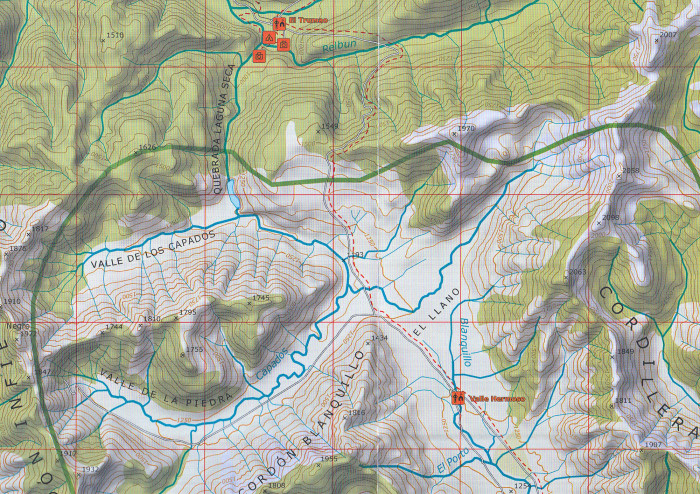 detail Chile - Nevados de Chillán 1:50t turistická mapa COMPASS