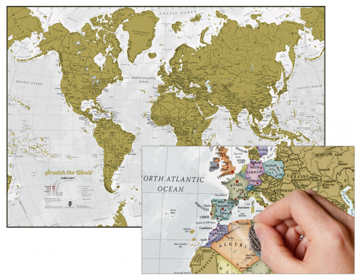 detail Stírací mapa světa 84x60 cm Maps International