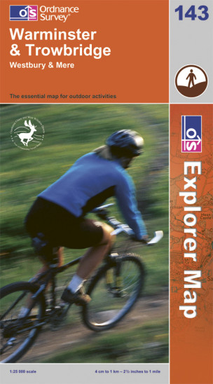 detail Warminster / Trowbridge 1:25.000 turistická mapa OS #143