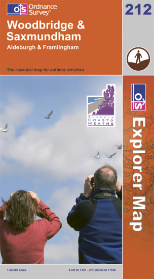 detail Woodbridge / Saxmundham 1:25.000 turistická mapa OS #212