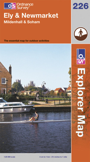detail Ely / Newmarket / Mildenhall / Soham 1:25.000 turistická mapa OS #226