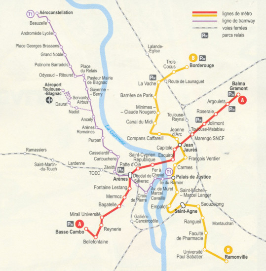 detail Toulouse plán města 1:15t ExpressMap