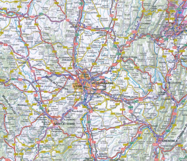 detail Lyon plán města 1:15t ExpressMap