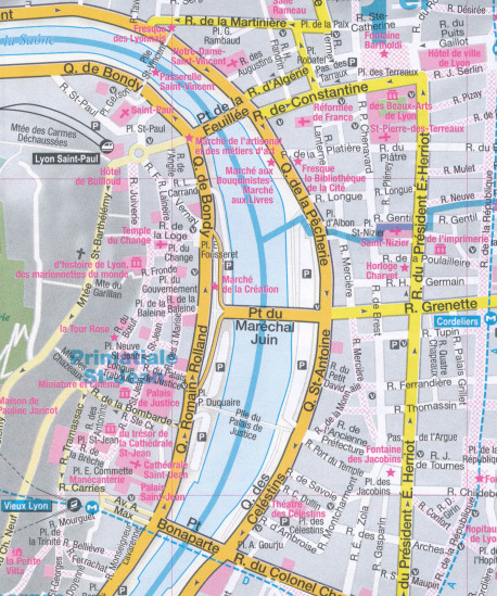 detail Lyon plán města 1:15t ExpressMap
