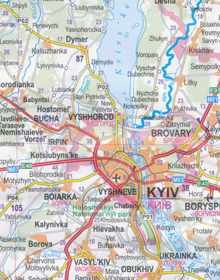 detail Ukrajina mapa 1:1m ExpressMap