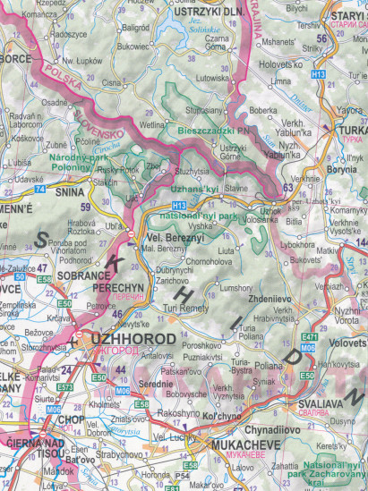 detail Ukrajina mapa 1:1m ExpressMap