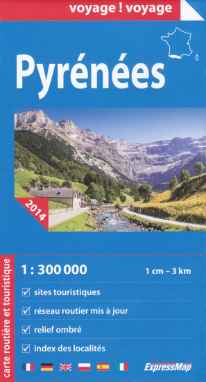 detail Pyreneje 1:300t mapa ExpressMap