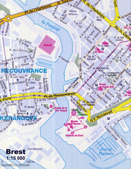 detail Bretaň (Bretagne) 1:300t mapa ExpressMap