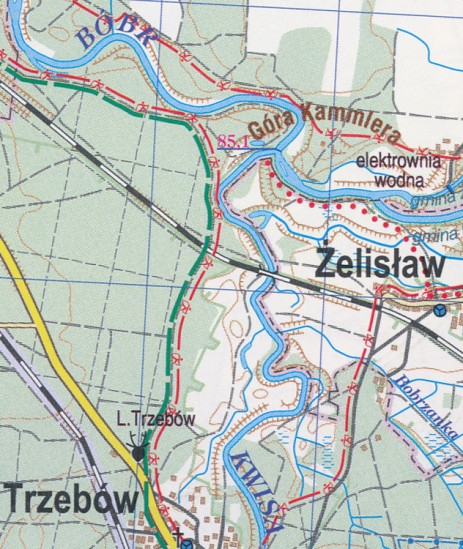 detail Bory Dolnoslaske, Nisa - Kwisa - Bobr 1:75 000 turistická mapa Galileos