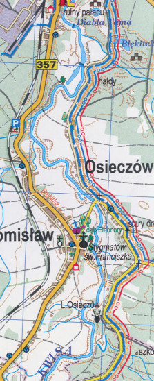 detail Bory Dolnoslaske, Nisa - Kwisa - Bobr 1:75 000 turistická mapa Galileos