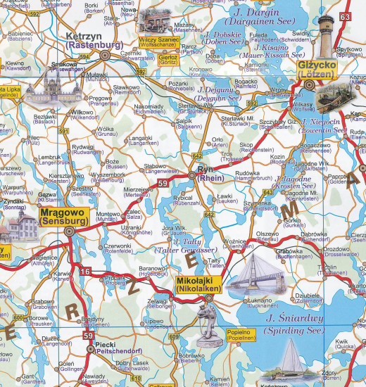 mazurská jezera mapa Mazurská jezera 1:250.000 mapa Galileos | International Travel Maps CZ mazurská jezera mapa