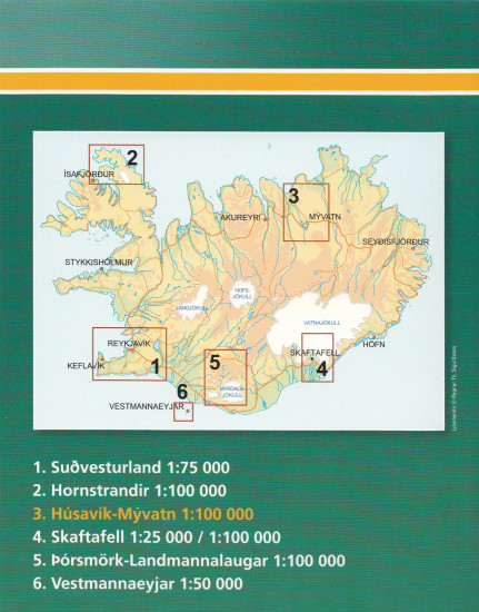 detail Husavik, Myvatn (Island) 1:100t mapa FERDAKORT