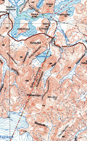 detail Porsmork, Landmannalaugar (Island) 1:100t mapa FERDAKORT