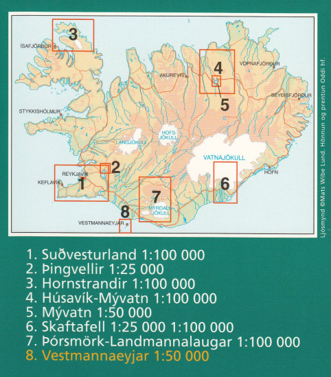 detail Westman Islands (Island) 1:50t mapa FERDAKORT