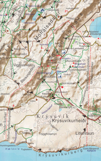 detail Jihozápadní Island - Sudvesturland 1:75t mapa FERDAKORT