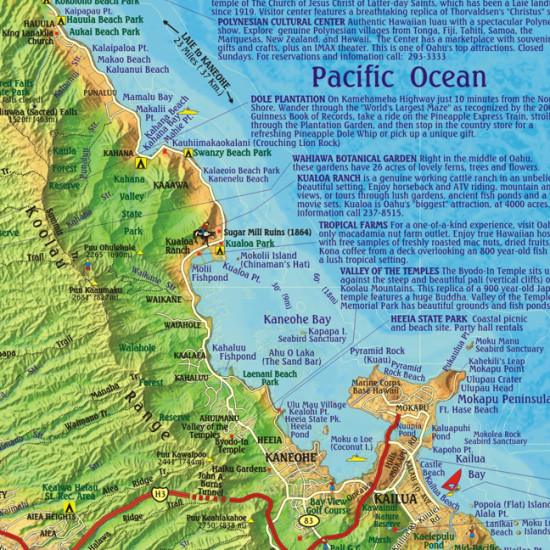 detail Oahu 1:176t Guide mapa + Waikiki plan FRANKO´s