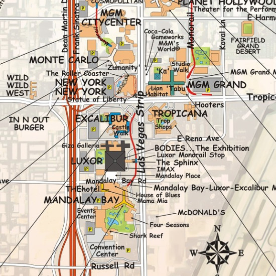 detail Las Vegas 1:22t / 1:120t Guide mapa FRANKO´s