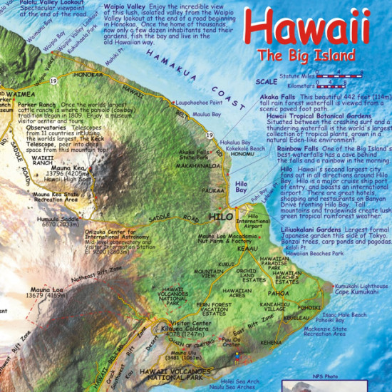 detail Hawaiian Islands 1:1,176m Guide mapa FRANKO´s