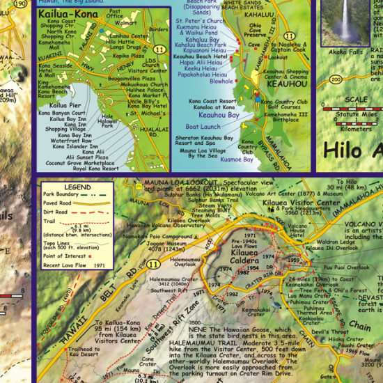 detail Hawaii Big Island 1:420t Guide mapa FRANKO´s