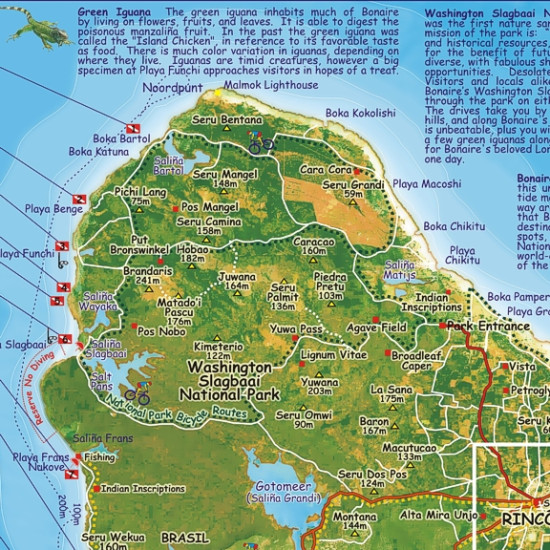 detail Bonaire 1:85t guide & dive mapa FRANKO´S
