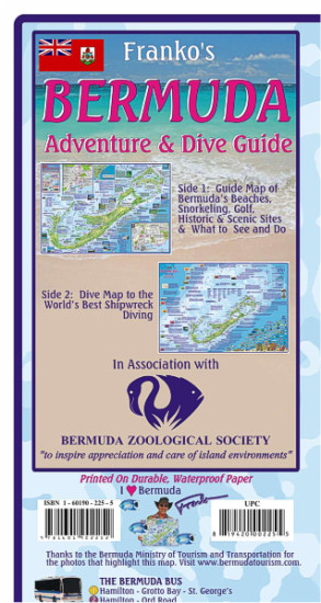 detail Bermuda 1:38t guide & dive mapa FRANKO´S