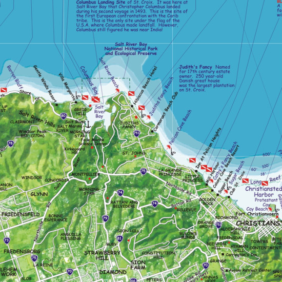 detail US Virgin Islands 1.62t mapa FRANKO´S