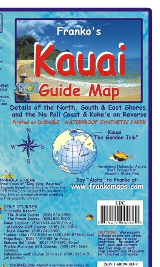 detail Kauai 1:160t Guide mapa FRANKO´S