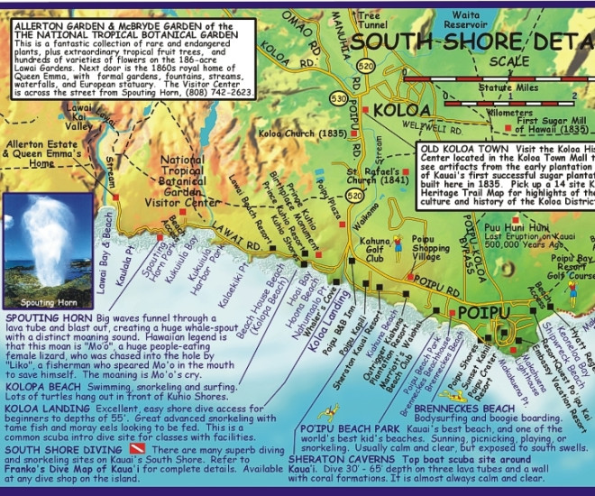 detail Kauai 1:160t Guide mapa FRANKO´S