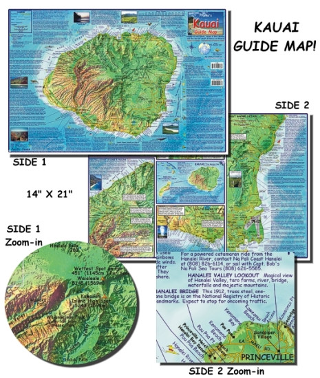 detail Kauai 1:160t Guide mapa FRANKO´S