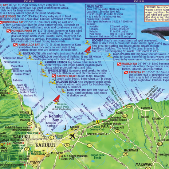 detail Maui 1:175t Dive mapa FRANKO´S