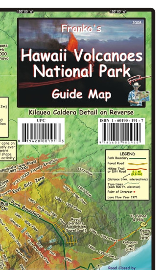 detail Hawaii Volcanoes NP, Kilauea Crater 1:16 500 mapa FRANKO´S