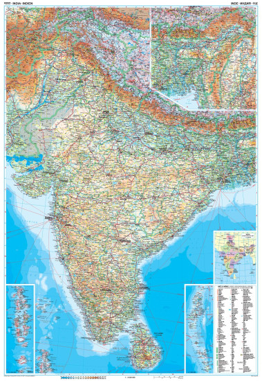 detail Indie (India) 125x86 cm náts. mapa GIZI