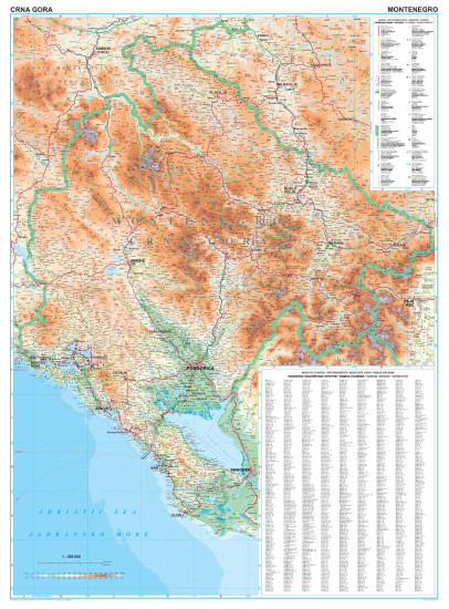 detail Černá Hora (Montenegro) 1:250t mapa GIZI