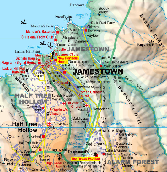 detail Svatá Helena (St. Helena) 1:35t mapa GIZI