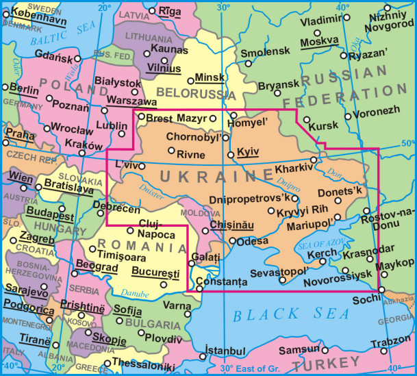 detail Ukrajina (Ukraine) 1,2m mapa GIZI