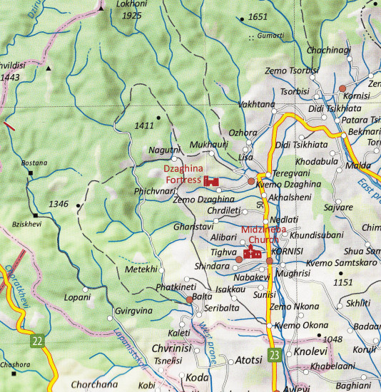 detail #3 Gruzie (Georgia; Samtskhe - Javakheti, Shida Kartli) 1:200t mapa GEOLAND