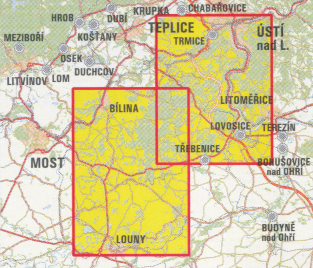detail České Středohoří západ 1:25t, mapa GOL