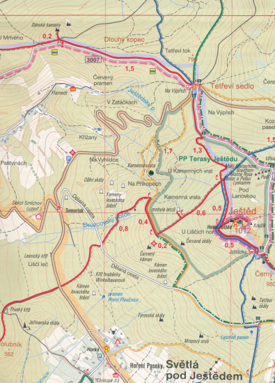 detail Ještědský hřbet 1:25t, mapa s plány měst GOL